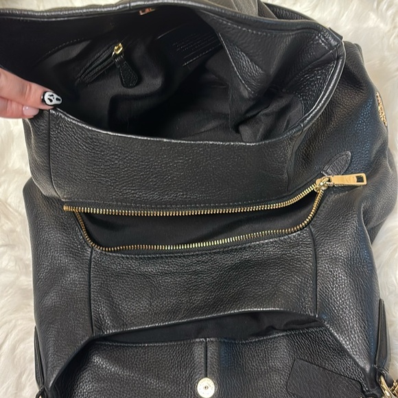 Coach Black Leather Hobo Tote Bag - Picture 9 of 11